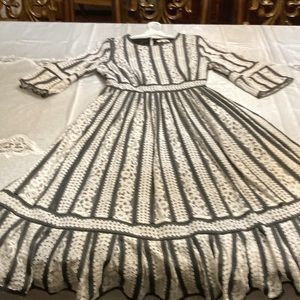 Max Studio- Black and White Lace Midi Dress